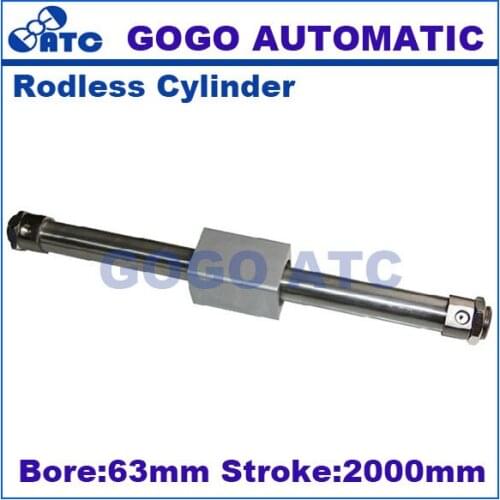 GOGO High quality pneumatic rodless cylinder 63mm bore 2000mm stroke CY1B63-2000 basic type rodless air cylinders