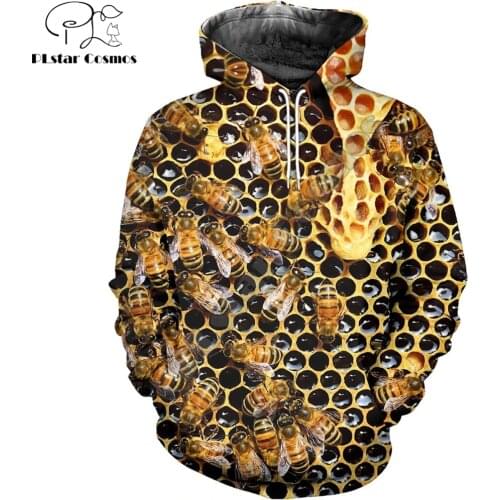 3D Printed Bee Keeper Hoodie and Sweatshirt Pure Raw Honey Harajuku Fashion Men hoodies Unisex Casual Jacket pullover DW0009