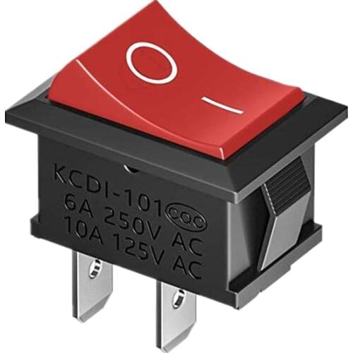10PCS KCD1 2Pin 15*21mm ON-OFF Ship Type Switch 15X21 Rocker switch 6A 250V 10A 125V power switch Red New