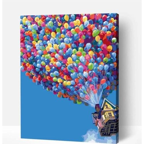 Frameless Acrylic Picture Hot Balloon Landscape DIY Painting By Numbers Modern Wall Art Hand Painted Oil Painting For Home Decor