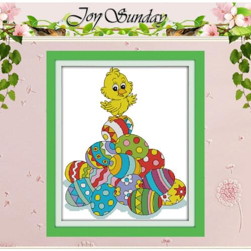 The chicken and Easter eggs Counted Cross Stitch 11CT 14CT Cross Stitch Set Wholesale Cross-stitch Kit Embroidery Needlework