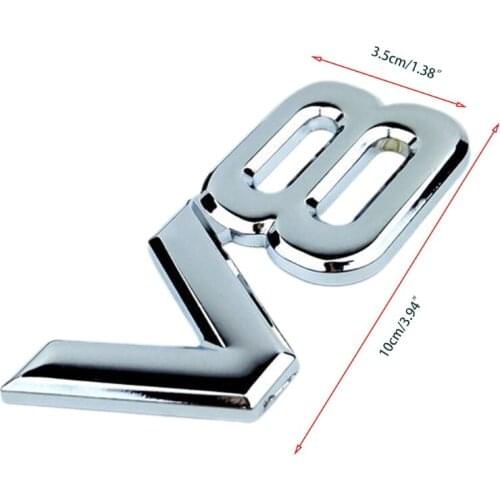 L41A V8 Displacement Adhesive Emblem Tailgate Insert Decals Weather Resistant Car Letter Number Sticker 3D