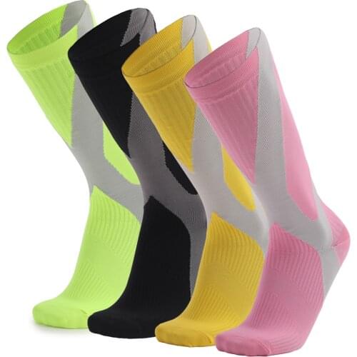 4 Pairs Sport Compression Socks for Men & Women 20-30 mmHg Athletic Fitness Outdoor Cycling Fast-drying Breathable Socks