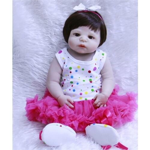NPK 57cm bebe girl reborn full Silicone Doll Reborn Realistic Reborn dolls princess Dolls boneca Reborn Dolls For child gift