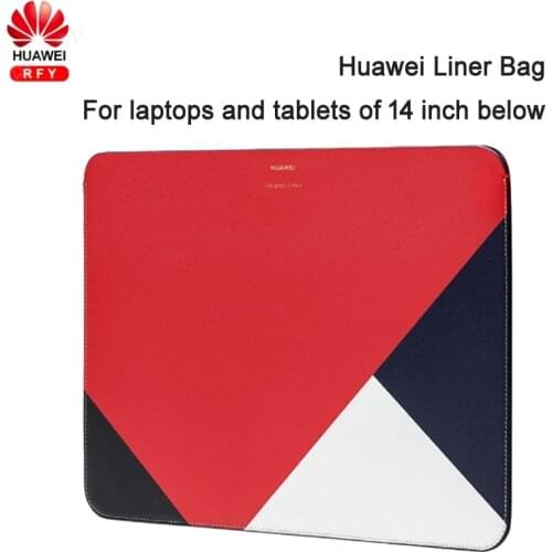 Original HUAWEI Leather Liner bag Tablet Bag Leather Micro Fiber inside Slim Sleeve For laptops and tablets of 14 inch below
