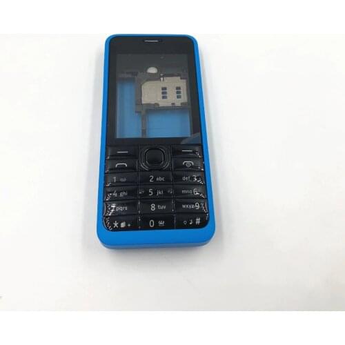 Original For Nokia Asha 301 n301 Dual card version Housing Cover + English Keypad + Battery Back Cover With Logo