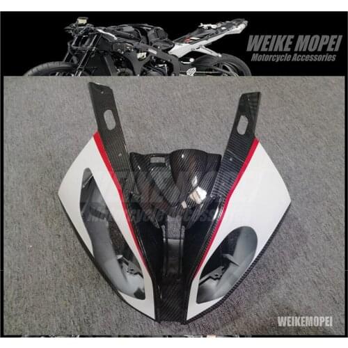 Carbon Fiber Paint Front Upper Fairing Headlight Cowl Nose Panlel Fit For BMW S1000RR 2010