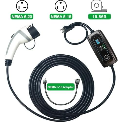 SAE J1772 EV Charger Type 1 Level 2 EVSE 5m Portable Adjustable Controlle Electric Car Charging Stations 8A 10A 13A 16A