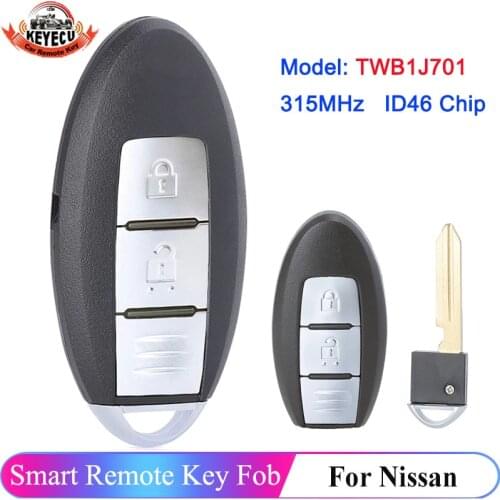 KEYECU TWB1J701 Smart Remote Car Key Fob 2 Button 315MHz ID46 Chip for Nissan Micra K13 March K13 Leaf 2012 2013 2014 2015 2016