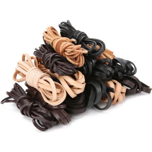 2meters Brown Black Flat Genuine Necklace Leather Cord 2mm 3mm 4mm 5mm 6mm 8mm Thread Bracelet Leather Rope Diy Jewelry Making