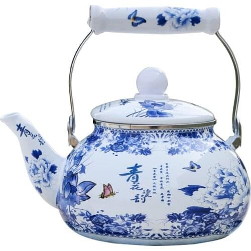 Blue and White Porcelain Restaurant Enamel Pot Restaurant Teapot Boiling Pot Boiling water Making Teapot