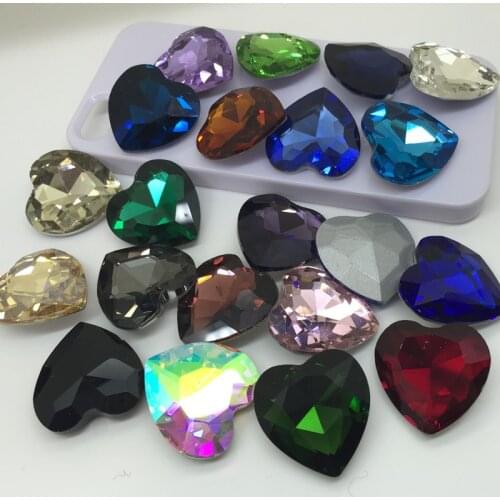 TopStone 8mm 10mm 12mm 14mm 16mm 18mm Heart Shape Fancy Stone Pointed Back Glass Crystal Rhinestone For Jewelry Making