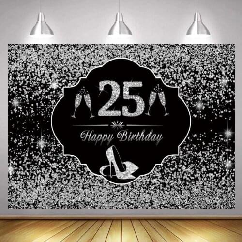 Light Bokeh Silver Glitter 40 50 60th Women Birthday Backdrops Dance Evening Party Decor For Wine Table Wall Poster Backgrounds