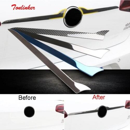 Tonlinker Cover Sticker for VW GOLF 2018 Car Styling 2 PCS Stainless steel Exterior The Tailgate logo beside Cover case stickers