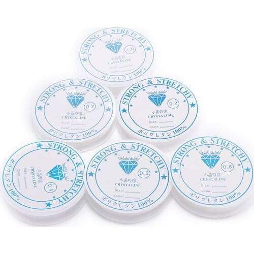 1Roll 0.4-1.0MM Transparent Stretchy Elastic Rope String Line Cord Beading Beads for DIY Jewelry Making Bracelet Necklace Tools