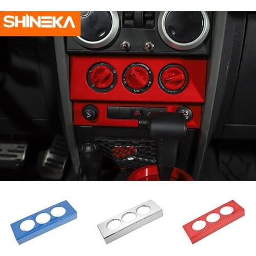 SHINEKA Interior Mouldings For Jeep Wrangler JK 2007-2010 Car Air Conditioning Switch Panel Cover Trim Sticker For Jeep Wrangler