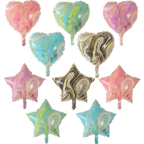 18inch Aluminum Foil Balloons Stars Heart Agate Helium Foil Globos Wedding Christmas Birthday Party Decorations Supplies