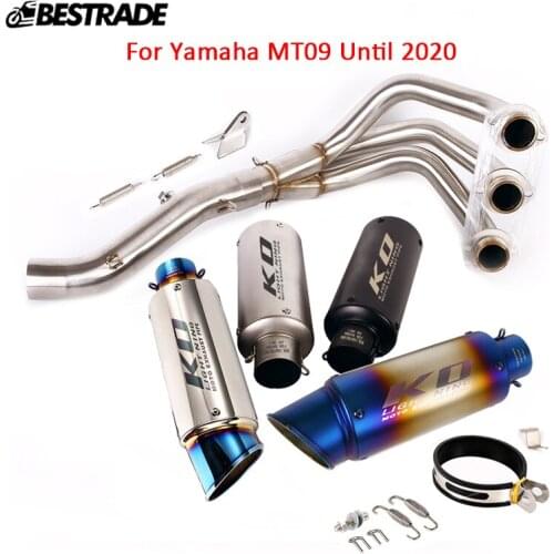 For Yamaha MT09 race Motorcycle Full Exhaust System Front Mid Link Pipe Connect 51mm Muffler Tubes Removable DB Killer Stainless