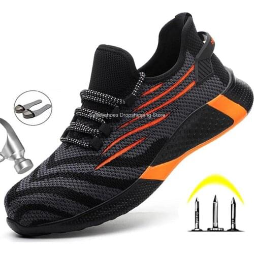 Safety Shoes Men Anti-Stab Work Sneakers Women Steel Toe Indestructible Work Safety Boots Male Protective Footwear 35-50 Unisex