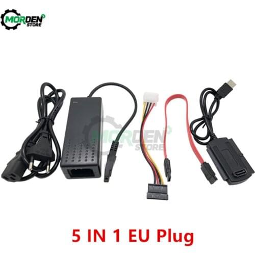 1 Set SATA PATA IDE Drive to USB 2.0 Adapter Converter Cable for Hard Drive Disk HDD 2.5" 3.5" with External AC Power Adapter