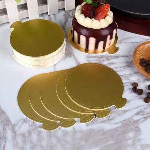 100Pcs 8cm/9cm Round Cake Board Mousse Pad Card Dessert Baking Pastry Display Tray
