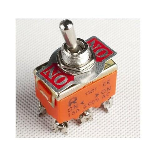 2pcs,6 PIN DPDT 250V 15A, ON ON TOGGLE SWITCH
