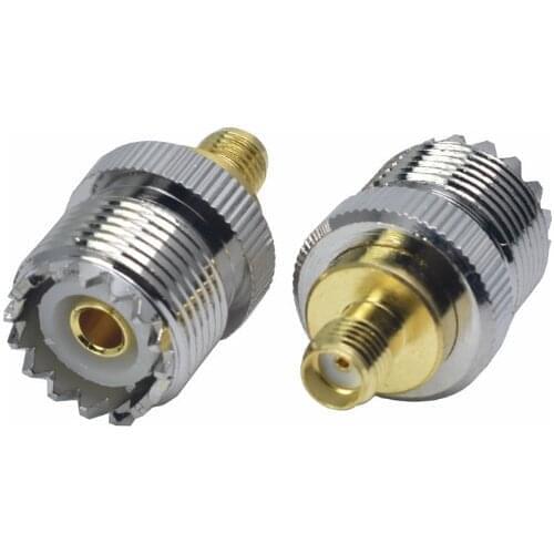 2pcs SMA Female to UHF PL259 SO239 Female Jack RF Coaxial Adapter Straight RF Connectors