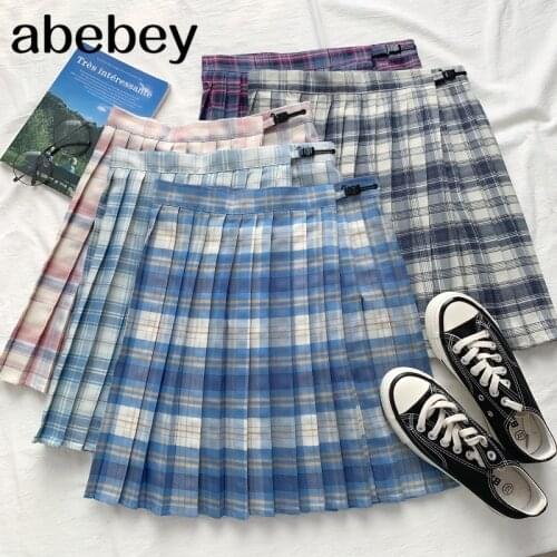 2021 New Summer Fashion All-match hit color plaid Skirt high waist slim Skirt A-line Skirt short Skirt