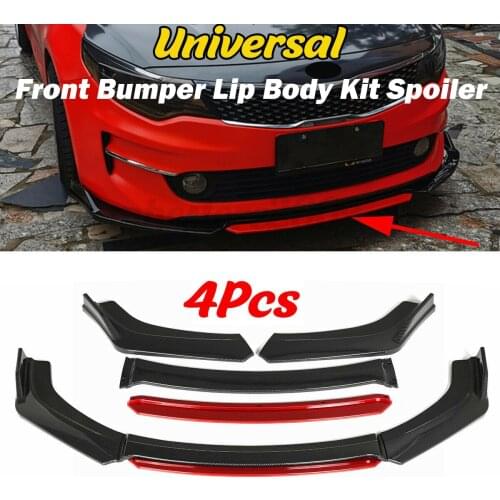 4pcs Universal Car Front Bumper Lip Splitter Spoiler Diffuser Lip Kit For Kia For Bmw E46 E90 F10 F20 F30 For Audi A3 A4 A5 A6