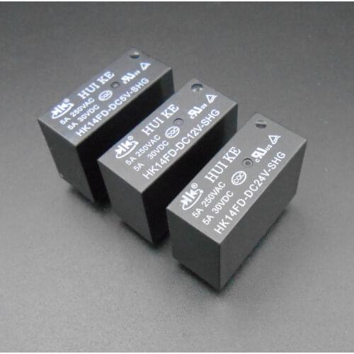 50Pcs HUI KE Power Relay HK14FD DC 5V 12V 24V 5A 8 Pins 8-Pin HK14FD-DC5V-SHG HK14FD-DC12V-SHG HK14FD-DC24V-SHG HUIKE *FD241-243
