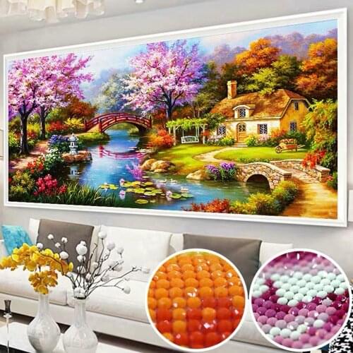 5D Diy Diamond Painting Dream Home Landscape Natural Scenery Diamond Embroidery Rhinestone Gift European Home Decor