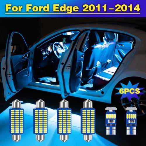 6pcs Error Free Auto LED Bulbs Car Interior Dome Reading Light Trunk Lamp For Ford Edge 2011 2012 2013 2014 Accessories