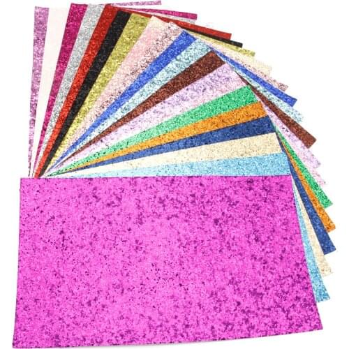 David accessories 20*33cm Glitter Solid Color Synthetic Leather Patchwork For Hair Bow Handbags Handmade Materials DIY,1Yc4665