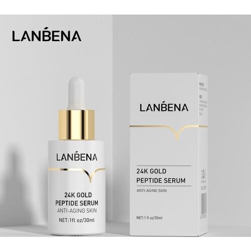 LANBENA 24k Gold Peptide Anti-Aging Skin Serum Brighten Nourish Moisturize Facial Cream remove Fine Lines Wrinkle Skin Care 30ml
