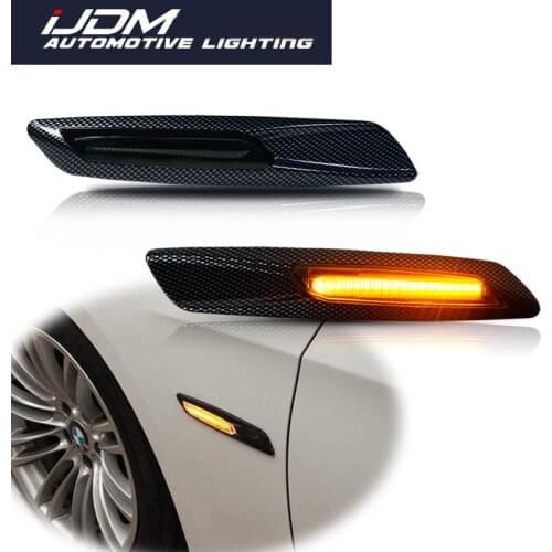 IJDM For BMW 1 3 5 Series F30/E90/E91/E92/E93/E46 E60/E61 Amber LED Car Front Side Marker Lights Turn Signal Lights F10 Style