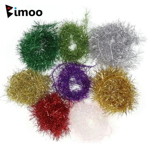Bimoo 2bags *2M 3.5cm Width Ice Chenille Fly Fishing Tinsel Chenille Crystal Flash Line Rig Bait Making Streamer Body Ribbing