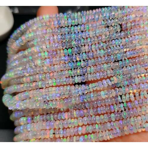 Loose beads white rainbow opal roundel 2-4mm AA 36cm for DIY jewelry making FPPJ wholesale beads nature