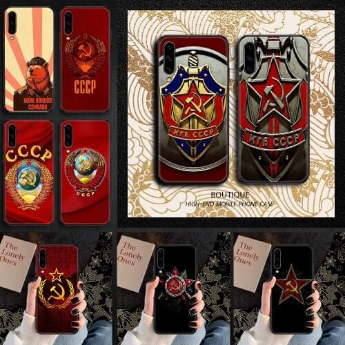 USSR Flag Soviet Union Phone case For Samsung Galaxy A 3 5 7 8 10 20 21 30 40 50 51 70 71 E S 2016 2018 4G black painting cover