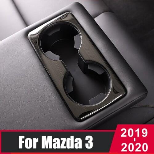 For Mazda 3 Axela 2019 2020 Car Interior Rear Water Cup Holder Frame Covers Trim Decorative Sticker Accessories