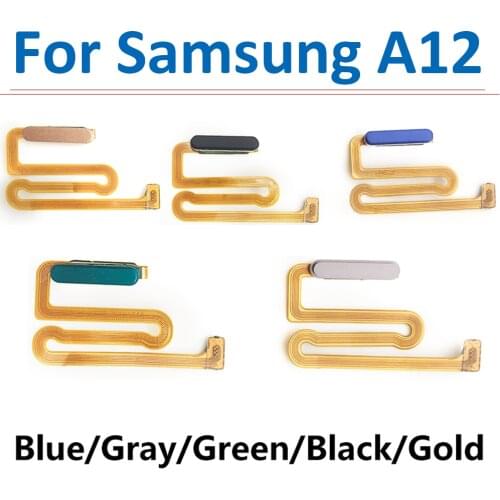 For Samsung Galaxy A12 Fingerprint Sensor Scanner Touch ID Connecter Flex Cable With Power Button On / Off Switch Flex Cable