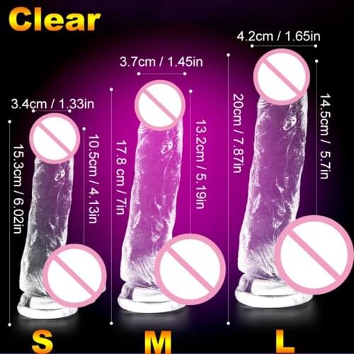 Hieha Sex Toy for Woman Crystal Dildo TPE Penis Artificial Dick with Suction Cup Big Realistic Dildo Female Vagina Masturbator