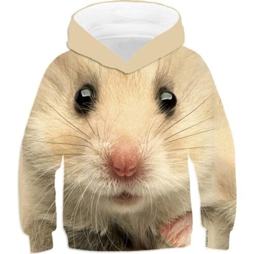 Boy girl Animal Rat Hamster 3D Print Hoodie Autumn Winter Hip Hop Casual Long Sleeve Sweatshirt Harajuku Pullover kids baby Tops