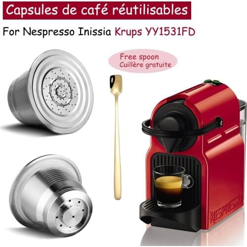 Coffee Capsule For Nespresso Inissia Krups YY1531FD Stainless Steel Coffee Filter Reusable Coffee Crema Maker