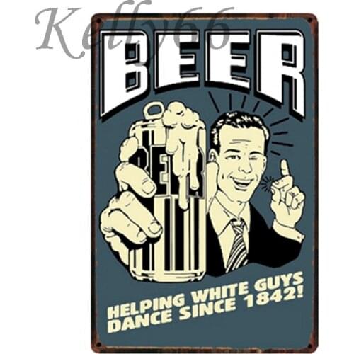 [ Kelly66 ] BEER White Guy Vintage Wall plsque Poster Home Decor Bar tin sign Painting 20*30 CM Size y-1394