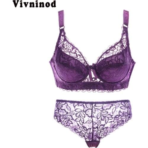 Sexy Bra Set Lace Transparent Push Up Bra+pant Women Lingerie Bralette Seamless Thong Panties Push Up Bra Lingerie Set Underwear