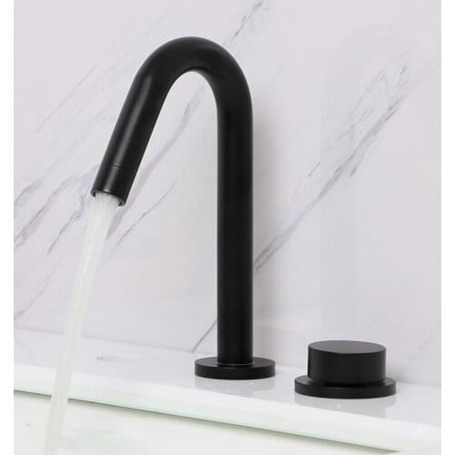 Black plated brass bathroom sink faucet Basin Cold Hot water faucet,top quality 8 inches two holes One handles