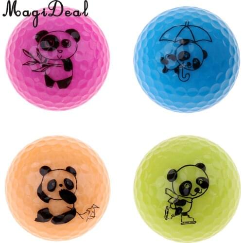 MagiDeal Durable Golf Driving Range Practice Ball Double Layer Distance Golf Ball Cute Panda Patterns - Choice of Colors