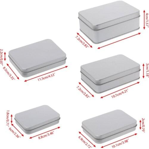 Small Metal Tin Silver Storage Box Case Organizer For Money Coin Candy Key