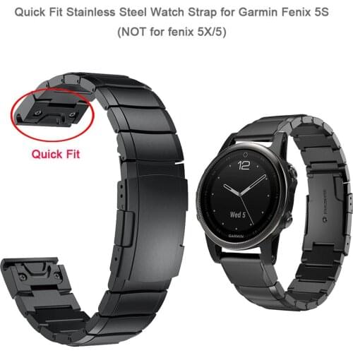 YOOSIDE for Garmin Fenix 6S Metal Wristband Quick Fit Stainless Steel Watch Band Strap for Garmin Fenix 5S/Fenix 5S Plus