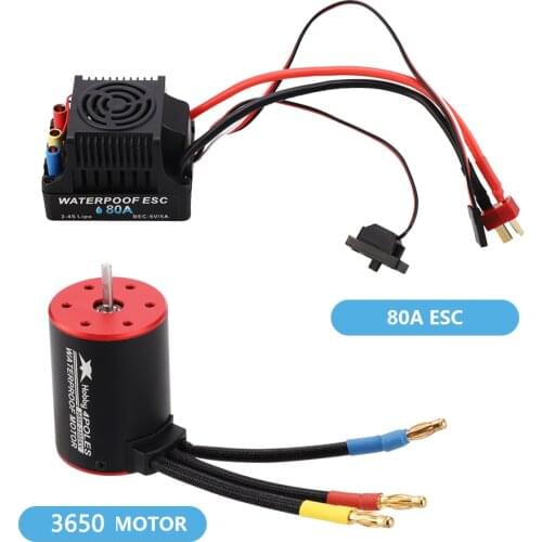 New Hot Selling 3650 2300KV/3100KV/3900KV / 4300KV / 5200KV Brushless Motor & 60A 80A ESC Combo for 1:10 1:8 RC Car RC Boat Part